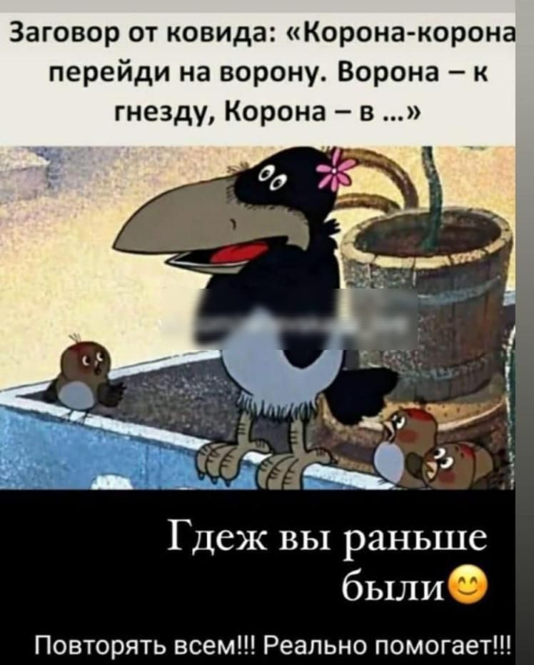 Заговор от ковида Корона корона перейди на ворону Ворона к гнезду Корона в Гдеж вы раньше быт Повторять всем Реально помогает
