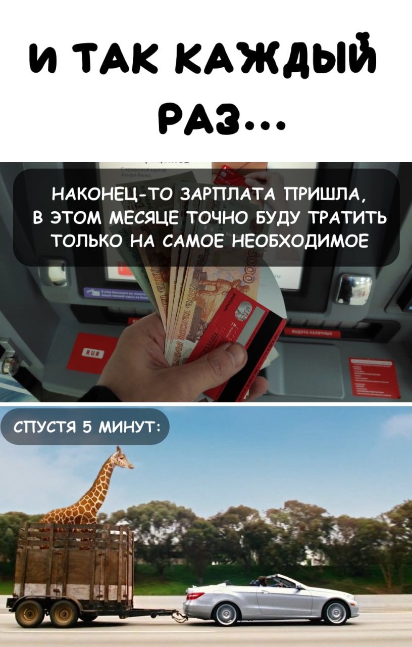 и их кмкдый НАКОНЕЦТО ЗАРПЛАТА ПРИШЛА В ЭТОМ МЕСЯЦЕ ТОЧНО БУДУ ТРАТИТЬ ТОЛЬКО НА САМОЕ НЕОБХОДИМОЕ