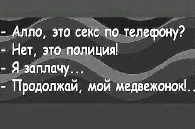Алло это секс по телефону Нет это полиция Я заплачу _ Продолжай мой медвежонок