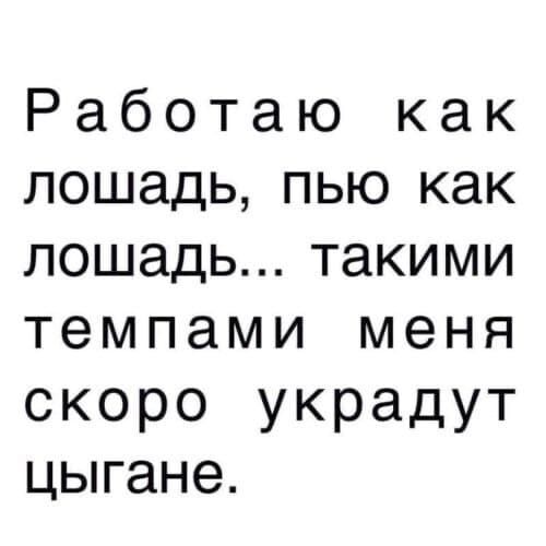 Работаю как лошадьпыо как лошадьтакими темпами меня скоро украдут цьпане