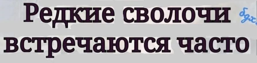 Редкие сволочи встречаются часто