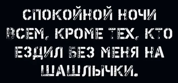 СПОКОЙНОЙ ночи КРОМЕ ТЕХ иш ВЕЗДИЛ ЕЕЗ НА ШАШЛЫЧКИ