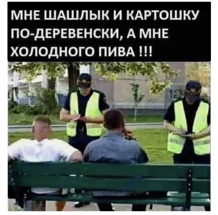 МНЕ ШАШЛЫК И КАРТОШКУ ПО дЕРЕВЕНСКИ А МНЕ ХОЛОДНОГО ПИВА