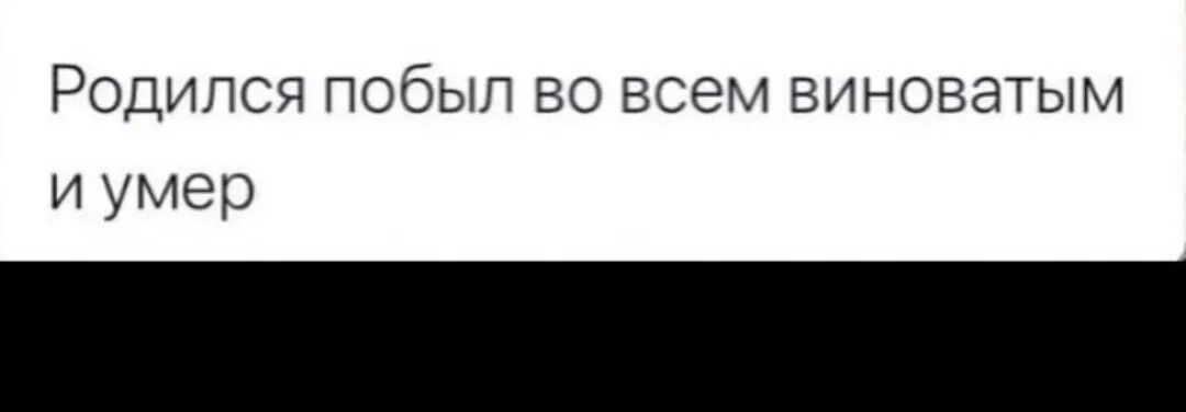 Родился побыл во всем виноватым иумер