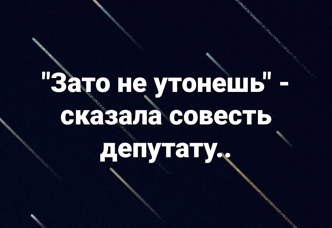 Зайто неутонешь сказала совесть депутату жд