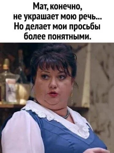 Мат конечно не украшает мою речь Но делает мои просьбы более понятными