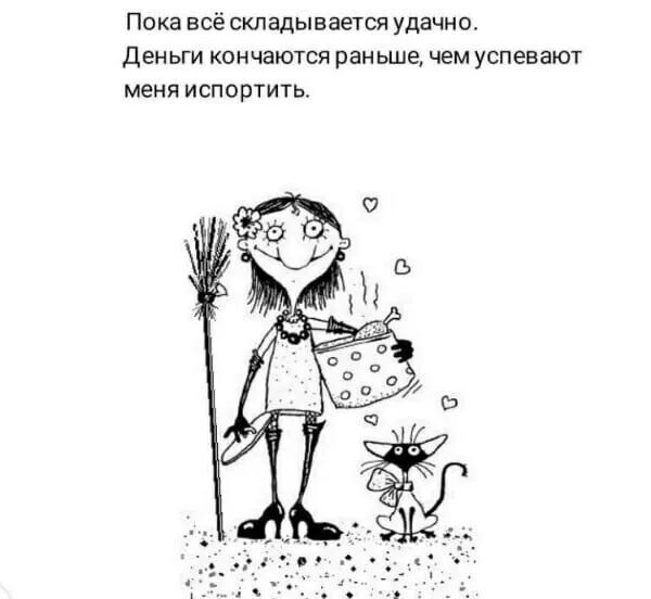 Пока всё складывается удачно Деньги кончаются раньше чем успевают меня испортить