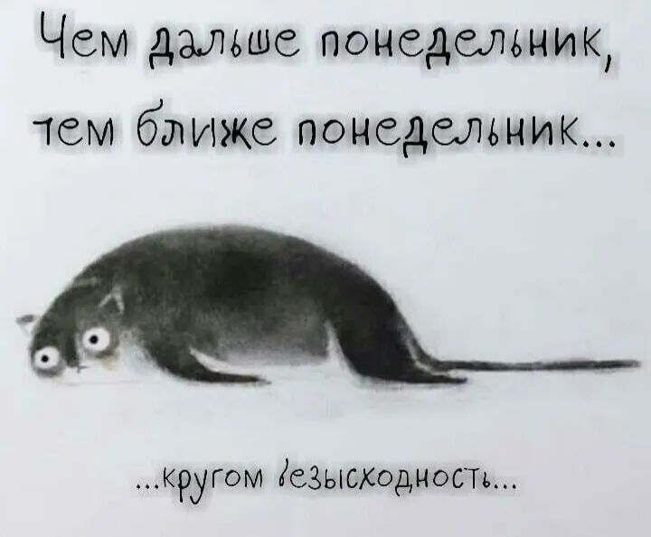 Чем дальше понедельник тем ближе понедельник кРугом езысхОдность