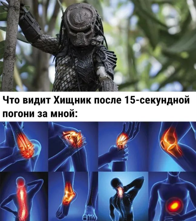 Что видит Хищник после 15 секундной погони за мной