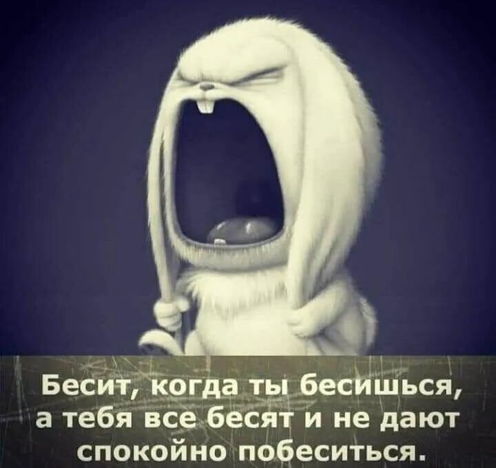 Бесит когАа ты беситься а тебя всё бесят и не дают спокойно побеситься