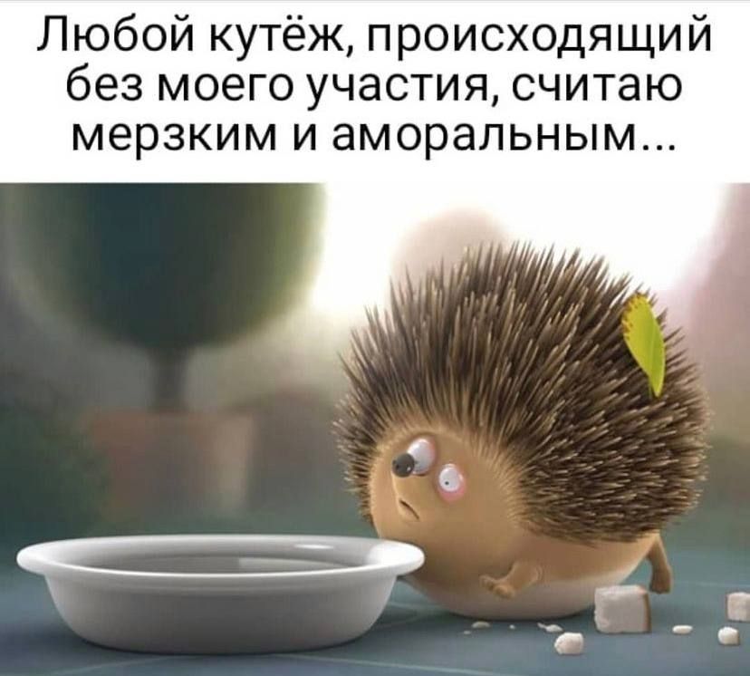 Любой кутёж происходящий без моего участия считаю мерзким и аморальным