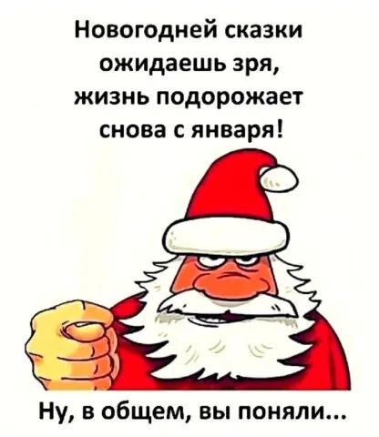 Новогодней сказки ожидаешь зря жизнь подорожает снова с января Ну в общем вы поняли
