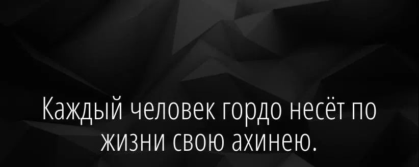 Каждый человек гордо несёт по жизни свою ахинею