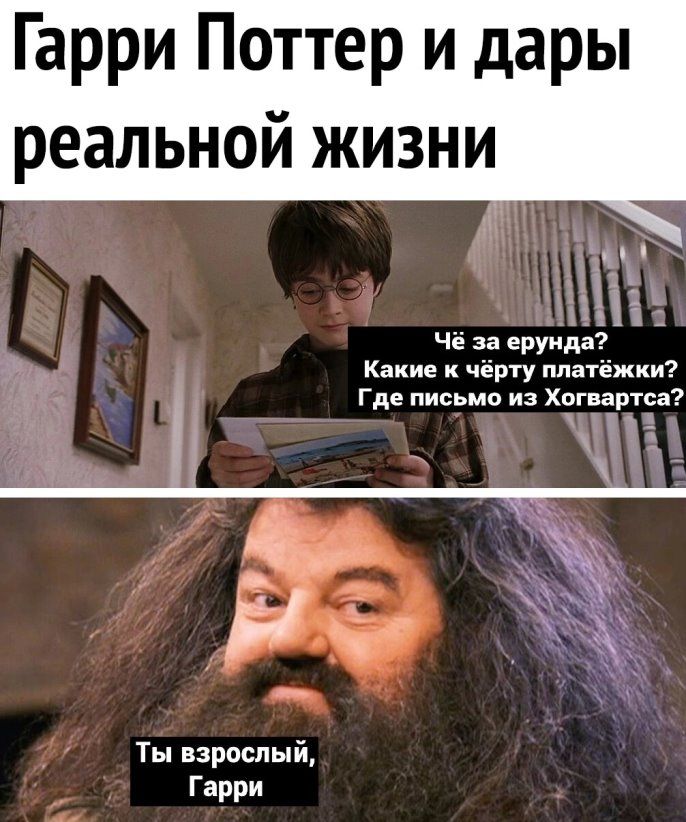 Гарри Поттер и дары реальной жизни _ 11 _ між Чё за ерунда _ _ Какие к чёрту ппатёжки Где письмо из Хогвартса ц 2 Ты взрослый Гарри