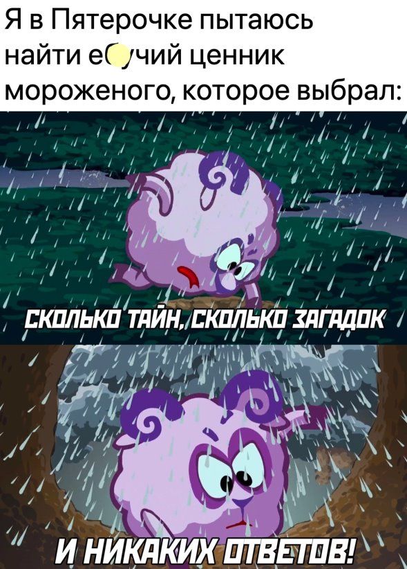Я в Пятерочке пытаюсь найти е чий ценник мороженого которое выбрал л ИНИПШППВ