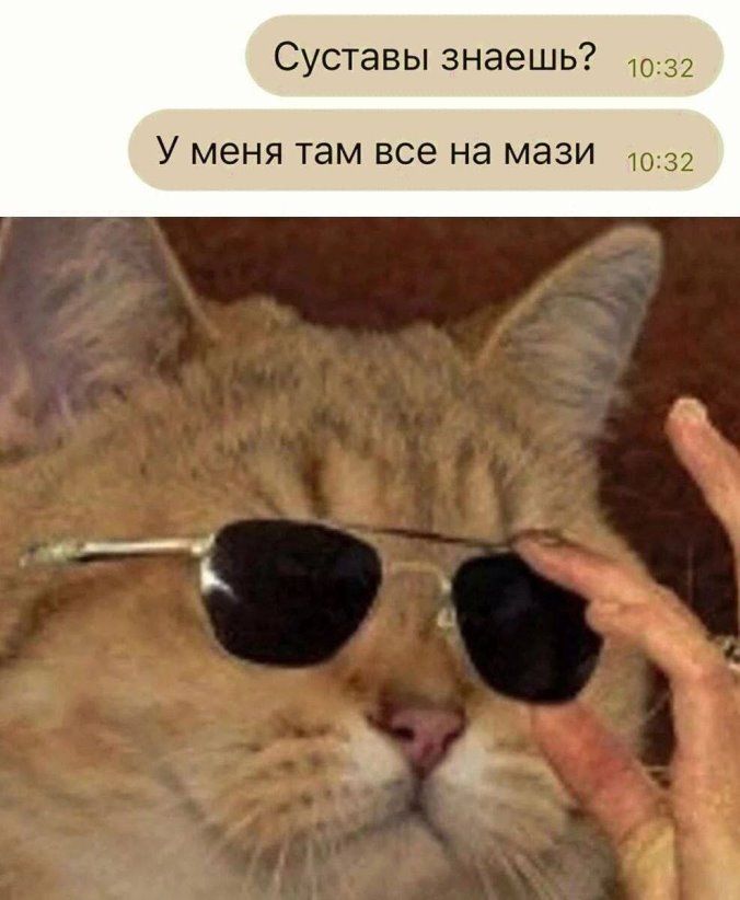 Суставы знаешь У меня там все на мази 3 З __