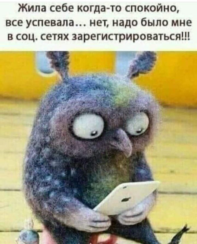 Жила себе когда то спокойно все успевала нет надо было мне в соц сетях зарегистрироваться