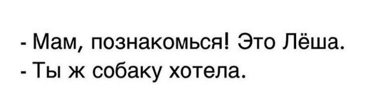 Мам познакомься Это Лёша Ты ж собаку хотела