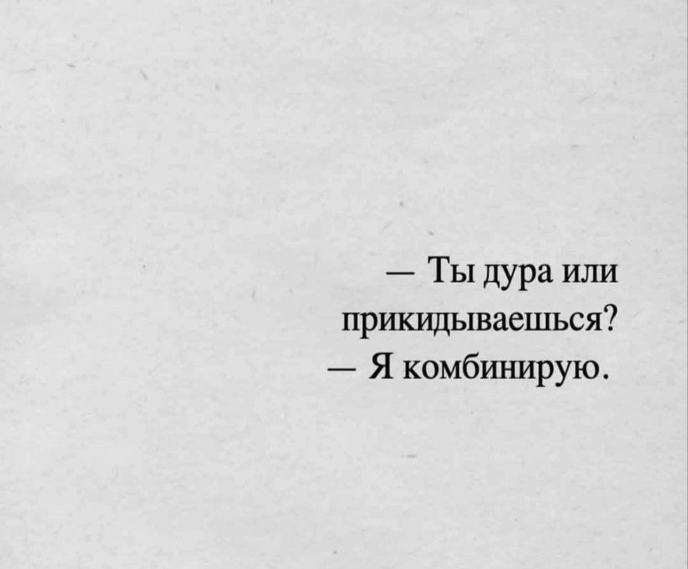 Ты дура или прикидываешься Я комбинирую