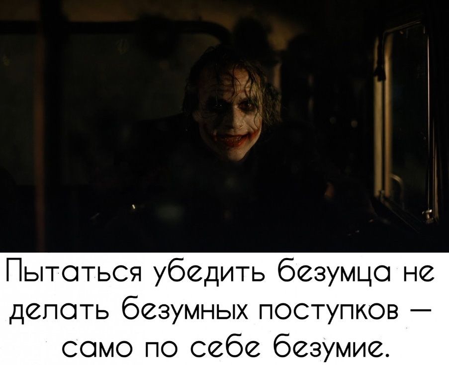 Пытаться убедить безумцо не делать безумных поступков само по себе безумие