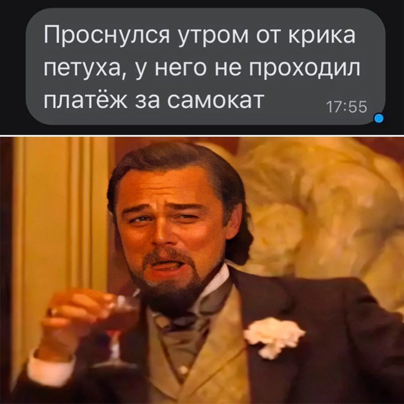 Проснулся утром от крика петуха у него не проходил платёж за самокат 1755