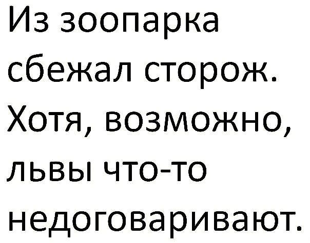 Из зоопарка сбежал сторож Хотя возможно львы чтото недоговаривают