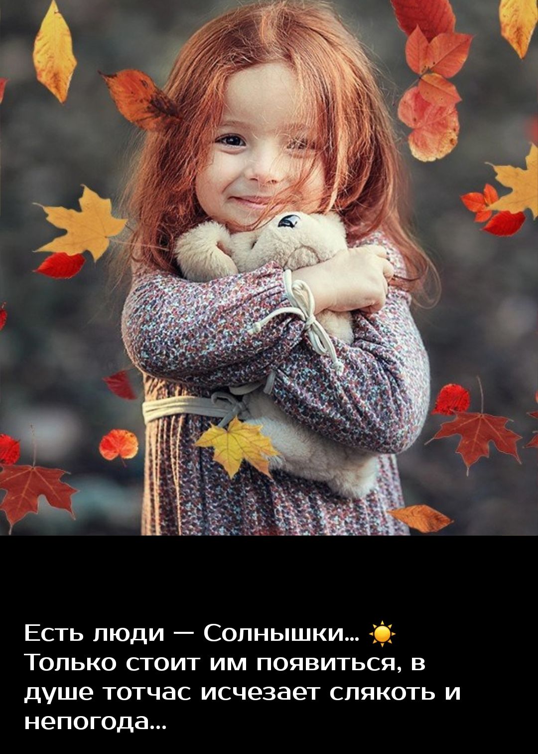 Есть люди солнышки Только стоит им появиться в душе тотчас исчезает слякоть и непогода