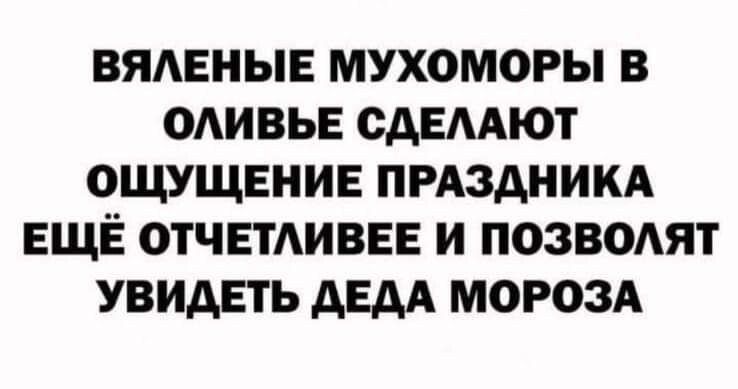 ВЯАЕНЫЕ МУХОМОРЫ В ОАИВЬЕ ОАЕААЮТ ОЩУЩЕНИЕ ПРАЗДНИКА ЕЩЁ ОТЧЕТАИВЕЕ И ПОЗВОАЯТ УВИДЕТЬ АЕАА МОРОЗА