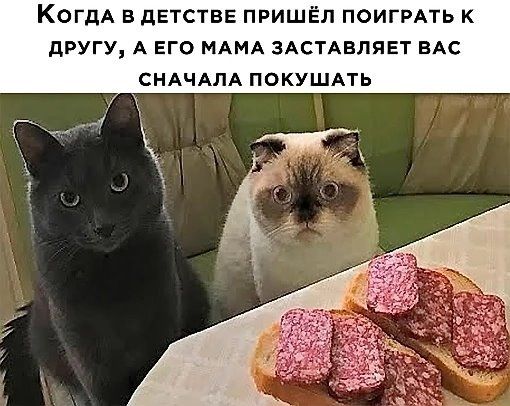 КОГДА в детстве пришёл поигмть другу А его МАМА ЗАСТАВЛЯЕТ ВАС СНАЧАЛА покушпь