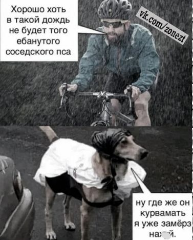 Хорошо хоть в такой дождь не будет того ебанугого соседского пса ну где же он урвамать я уже замерз на Я