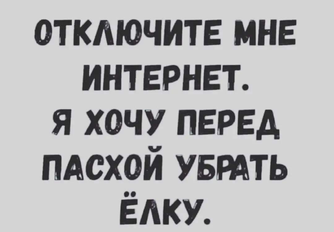 отключите мне интернет я хочу перед пдсхой увтть Ёлку