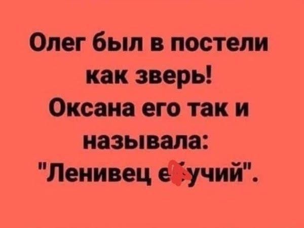 Олег был в постели как зверь! Оксана его так и называла: 