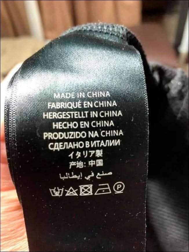 MADE IN CHINA
FABRIQUÉ EN CHINA
HERGESTELLT IN CHINA
HECHO EN CHINA
PRODUZIDO NA CHINA
СДЕЛАНО В ИТАЛИИ
イタリア製
产地：中国
صنع في إيطاليا
P