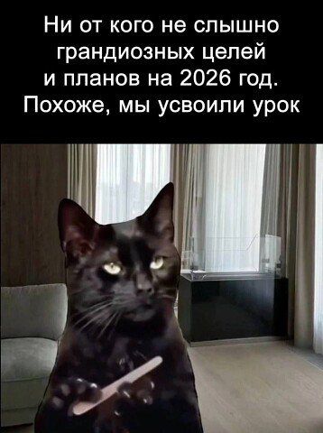 Ни от кого не слышно грандиозных целей и планов на 2026 год. Похоже, мы усвоили урок