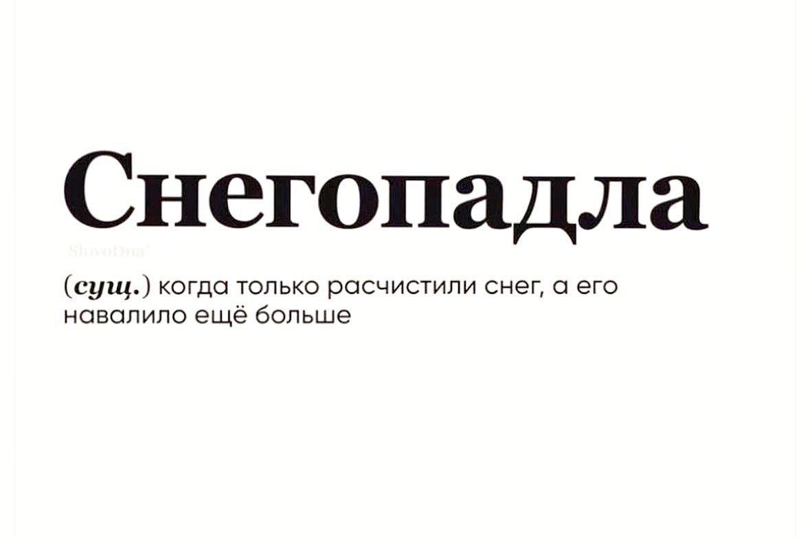 Снегопалла
(сущ.) когда только расчистили снег, а его навалило ещё больше