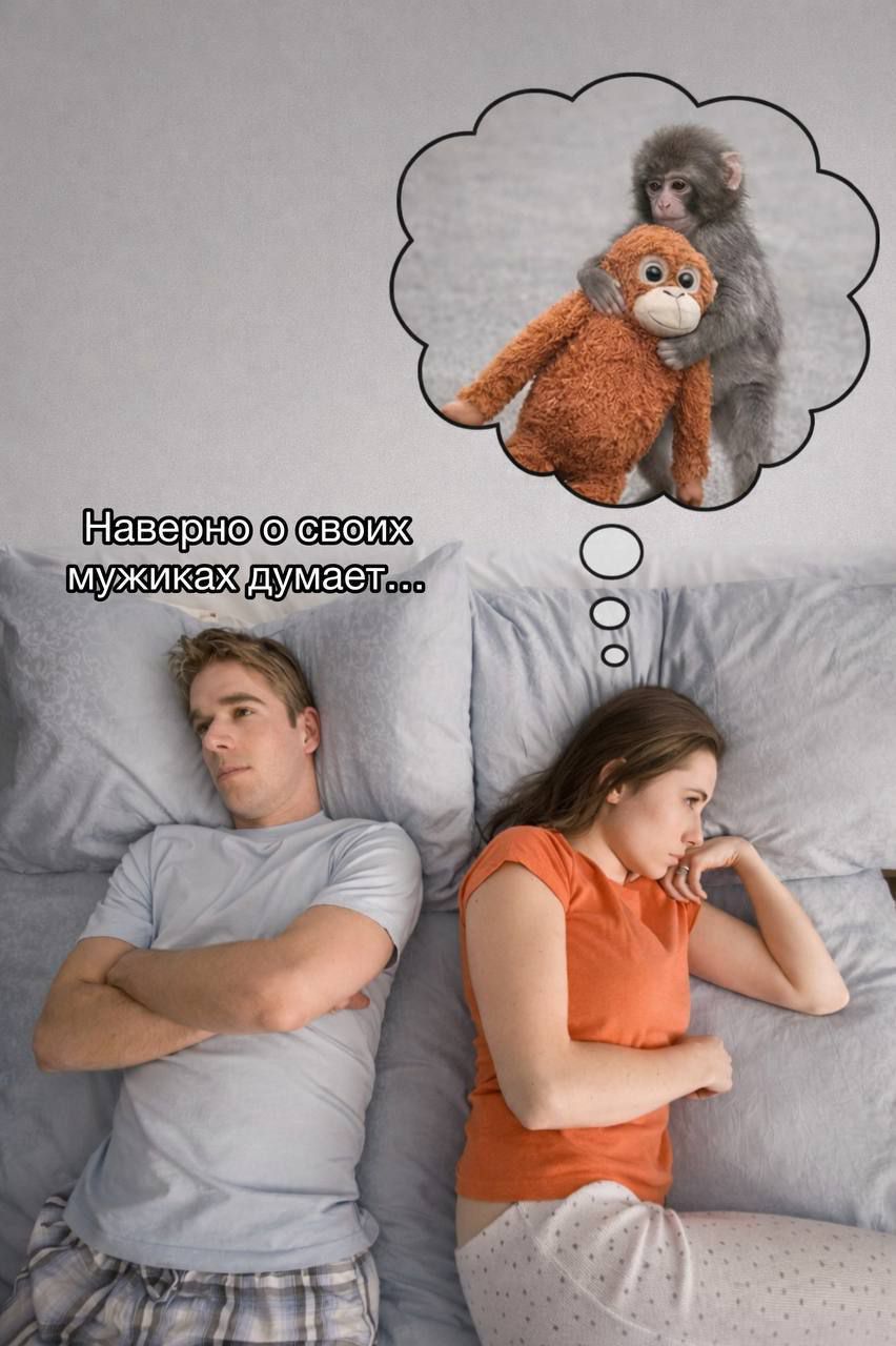 Наверно о своих мужиках думает...