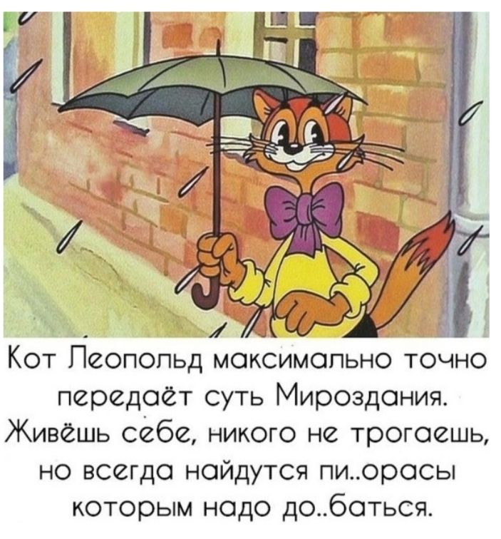 и 1 Кот Пеопопьд максимально точно передаёт суть Мироздания Живёшь себе никого не трогаешь но всегда найдутся пиорасы которым надо добаться щ