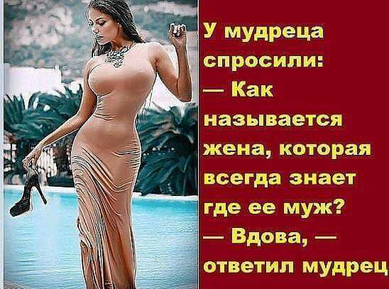 УМУдідЭі Па 1 спросили Как называется жена которая всегда знает где ее муж Вдова ответил мудрец