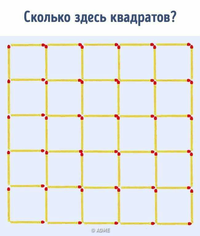 Сколько здесь квадратов _