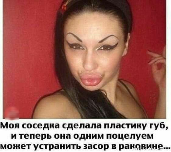 Мои соседка сделала пластику губ и теперь она одним поцелуем может устранить засор В раццнцце