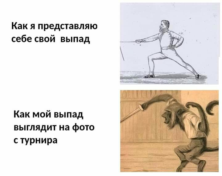 Как я представляю себе свой выпад Как мой выпад выглядит на фото с турнира
