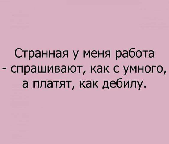 Странная у меня работа спрашивают как с умного а платят как дебилу
