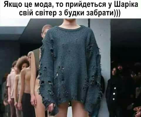 Якщо це мода то прийдеться у Шаріка свій світер будки забрати