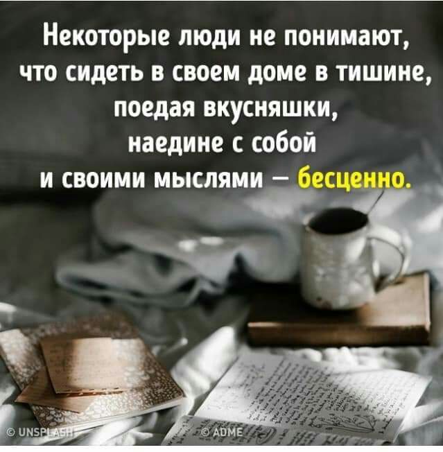 НЕКОТОРЫЕ ЛЮДИ не понимают что сидеть в своем доме в тишине поедая вкусняшки наедине с собой и своими мыслями бесц _
