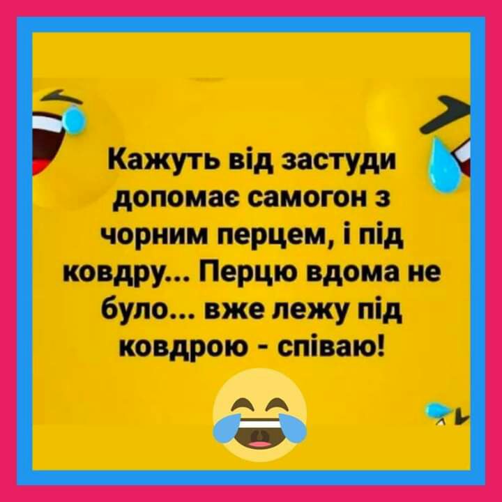 Кажуть від застуди допомае самогон з чориим перцем і під ковдру Перцю вдома не було вже лежу під ковдрою співаю А