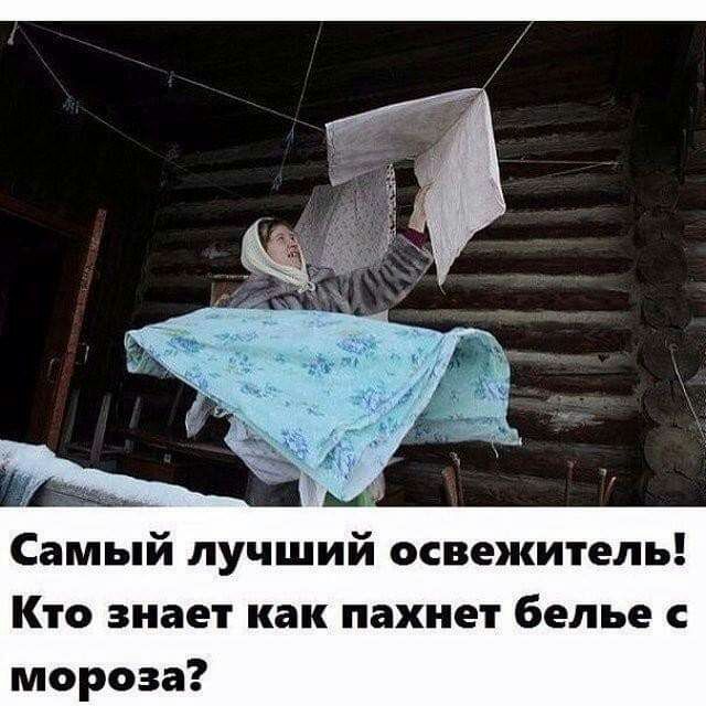 Самый лучший освежитель Кто знает как пахнет белье мороза