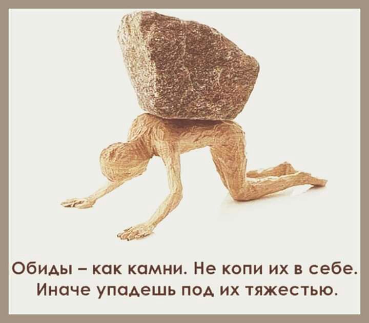 Обиды как камни Не копи их в себе Иначе упадешь под их тяжестью
