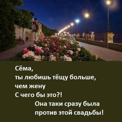 Сёма ты любишь тёщу больше чем жену С чего бы это Она таки сразу была против этой свадьбы