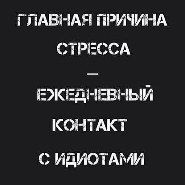 ГЙАВЕ іАЯ ПРИЧУіі ід СТРЕССА іЭКЕді ИЕВі ЬЙ КОНТАКТ С ИДИОТАМИ
