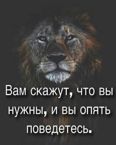 на Вам скажут что вы НУЖНЫ И ВЫ ОПЯТЬ поведетесь